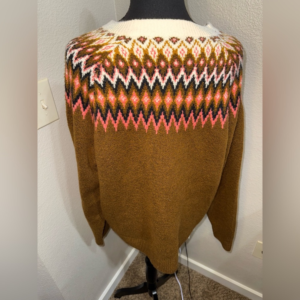 Soft touch Brown and Pink Patterned Women's Sweater- Size‎ XL - Picture 9 of 11
